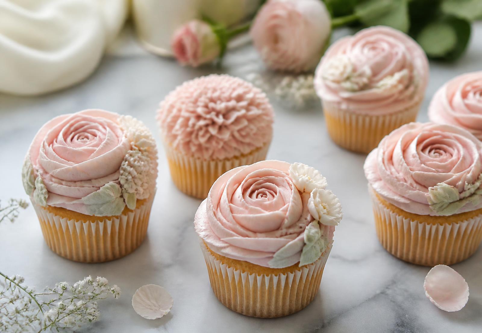 Floral Buttercream Cupcakes
